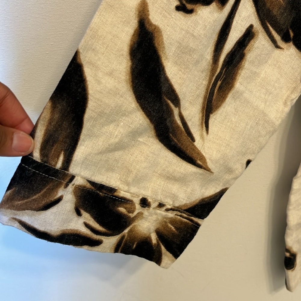JM Collection Floral Linen Shacket Sz 18 - Picture 5 of 10